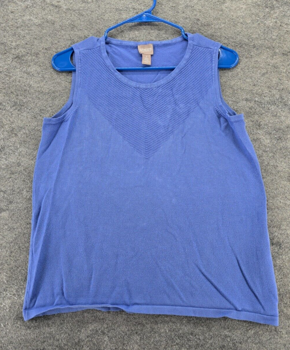 Chicos Shirt Womens 1 US Medium Sleeveless Blue